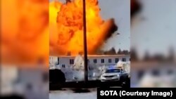 У Росії раніше заявили, що дрони були «оснащені обладнанням країн НАТО». На фото - момент удару в Єлабузі