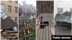 Бишкекте шамалдан жабыркаган мектеп, бала бакчалар. 