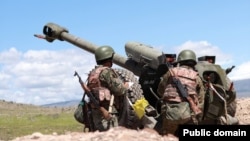 Armenia - Armenian troops hold a military exercise, May 19, 2024.