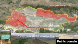 Мамлекетке алынган аңчылык жердин картасы.