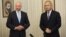 President Rumen Radev (right) and proposed cabinet head Rosen Zhelyazkov in Sofia on July 1