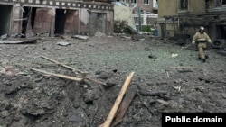 Regional Governor Vasily Golubev said the explosion destroyed a wall and damaged the roof of the city's arts museum.