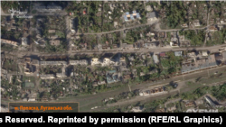 Місто Попасна Луганської області. 8 жовтня 2022 року. Супутниковий знімок Planet Labs