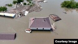 Олешки під час потопу через руйнацію греблі Каховської ГЕС, червень 2023 року