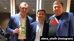 Сергій Шефір (ліворуч), Володимир Зеленський (по центру) та Борис Шефір