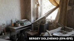 Անօդաչուների հարձակումից վնասված վարչական շենք Կիևում