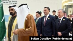 Сауд Арабиянын Жидда шаарында өткөн “Булуңдагы араб өлкөлөрдүн кызматташтык кеңеши жана Борбор Азия” форматындагы биринчи саммит. 19-июль, 2023-жыл.  