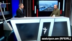 Татул Акопян (справа) в студии Азатутюн ТВ