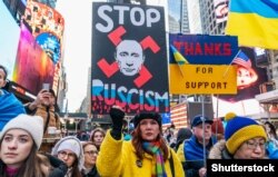 Під час акції на підтримку України. Нью-Йорк, США, 7 січня 2023 року