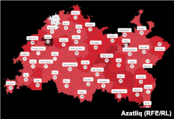 Украинадагы сугышта Татрарстаннан үлүчеләр саны, районнарга карап, 15 февраль 2024