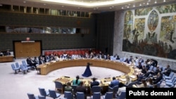 The UN Security Council discusses the humanitarian situation in Nagorno Karabakh, New York, August 16, 2023.