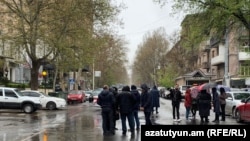 Armenia - Parents of soldiers killed in the 2020 Karabakh war protest outside the Investigative Committee building in Yerevan, April 14, 2023.