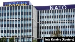 Լիտվա - Ինստալացիա Վիլնյուսում, որտեղ անցկացվում է ՆԱՏՕ-ի գագաթնաժողովը, հուլիս, 2023թ.