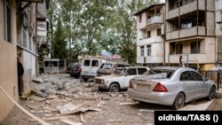 Nagorno-Karabakh - A residential area in Stepanakert damaged by Azerbaijani shelling, 19 September 2023,