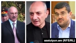 Слева направо: бывшие президенты Нагорного Карабаха Аркадий Гукасян,  Бако Саакян, Араик Арутюнян