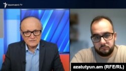 Ведущий Азатутюн ТВ Грайр Тамразян, украинский политолог Илья Куса