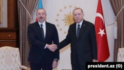 Turkish President Recep Tayyip Erdogan and Azerbaijani President Ilham Aliyev met in Ankara on February 19.