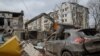 ویرانه‌های بازمانده از حملات هوایی روسیه به خارکیف