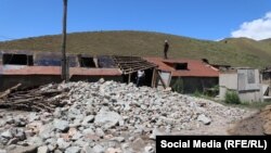 Түп районундагы сел каптаган айылдардын бири. 8-август, 2023-жыл.