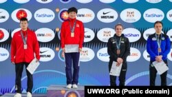 Айсулуу Тыныбекова, эл аралык күрөш мелдешинде. Александрия шаары, Египет. Февраль, 2023-жыл. 