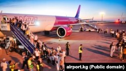 Wizz Air Abu-Dhabi авиакомпаниясынын Абу-Даби – Бишкек авиакаттамынын биринчи учагы. 1-июнь, 2023-жыл.