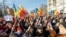 People take part in an anti-government protest organized by the Sor Party in Chisinau on March 12.