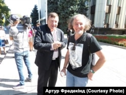 Артур Фредекінд з Іваном Шуликом, одним із фундаторів Народного Руху в Дніпрі