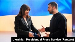 Президент України Володимир Зеленський і мер Парижу Анн Ідальго. Київ, 20 квітня 2023 року 