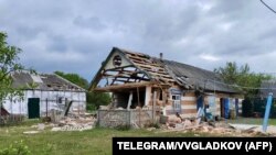 Будинок у Бєлгородській області нібито під час рейду російських добровольчих підрозділів. Фото, яке опублікувала місцева російська влада 23 травня 2023 року 