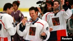 Гашек в составе хоккейной сборной Чехии на Олимпиаде в Нагано