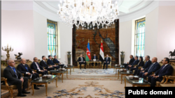 Եգիպտոսի նախագահ Աբդել Ֆաթթահ ալ-Սիսին Կահիրեում ընդունել է Ադրբեջանի նախագահ Իլհամ Ալիևի գլխավորած պատվիրակությանը, 8-ը հունիսի, 2024թ.
