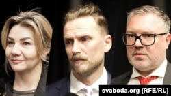 Зьлева направа: Вольга, бізнэсоўка; Серж Наўродзкі, віцэ-прэзыдэнт Асацыяцыі беларускага бізнэсу за мяжой (ABBA), Яўген Буры, прэзыдэнт ABBA