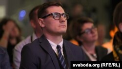 Арцём Брухан падчас канфэрэнцыі ў Вільні, 2024 год