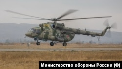 The helicopter was performing a combat task with three crew members onboard, the TASS state news agency reported. (file photo)