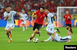 Хвича Кварацхелия (7) Португалиямен ойында. Гельзенкирхен, 26 маусым 2024 жыл.