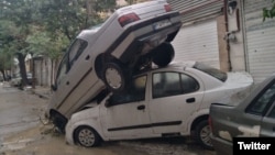 تصویری از خسارات سیل در مشهد