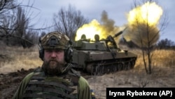 Ukrainian self-propelled artillery fires at positions of the Russian military in the Donetsk region on March 2.