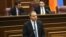 Armenia - Economy Minister Vahan Kerobian speaks in the Armenian parliament, December 6, 2023.