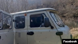 Аткыланган машине. Тоолуу Карабак, 5-март,  2023-жыл