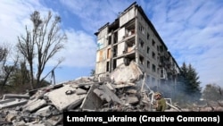 ساختمانی در شهر آودیوکا که در حمله روسیه تخریب شد