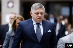 Прем'єр-міністр Словаччини Роберт Фіцо під час саміту Європейської Ради в штаб-квартирі ЄС у Брюсселі, Бельгія, 18 квітня 2024 року