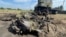 Debris from the midair crash in Ukraine's Zhytomyr region.
