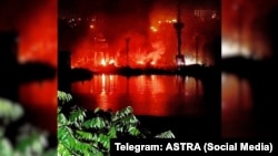 The Russian Defense Ministry said the shipyard in Sevastopol, which serves as the main base for Russia's Black Sea Fleet, was targeted by 10 cruise missiles and three unmanned drones.