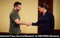 Президент України Володимир Зеленський і президентка Угорщини Каталін Новак. Київ, 23 серпня 2023 року