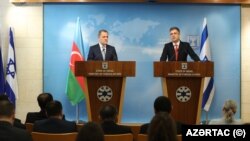 Իսրայելի և Ադրբեջանի ԱԳ նախարարներ Էլի Կոենի և Ջեյհուն Բայրամովի համատեղ ասուլիսը, Թել Ավիվ, 29-ը մարտի, 2023թ.