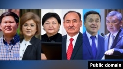 Слева направо: Талантбек Иманов. Нурия Кутнаева, Гульнара Баатырова, алымкадыр Бейшеналиев, Каныбек Иманалиев. Уланбек Усеков. 