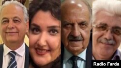 چهار بهایی بازداشت‌شده؛ از چپ: منصور امینی، شادی شهیدزاده، ولی‌الله اقدمیان و عطاءالله ظفر
