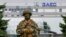 Российский военный на территории Запорожской АЭС, 1 сентября 2022 года