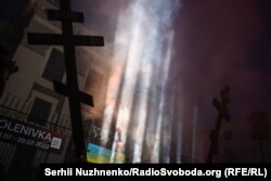 Роковини загибелі українських військовополонених в колонії в Оленівці. Акція із вшанування пам'яті. Київ, 29 липня 2023 року