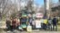 Акция в поддержку Украины у ереванского памятника Тарасу Шевченко